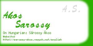 akos sarossy business card